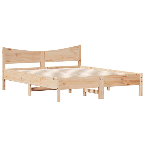Bed Frame with Headboard Solid Wood Pine