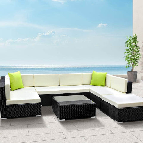 8PC Outdoor Furniture Sofa Set Wicker Garden Patio Pool Lounge