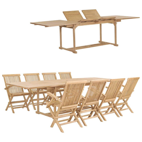 9 Piece Garden Dining Set/ Solid Teak Wood