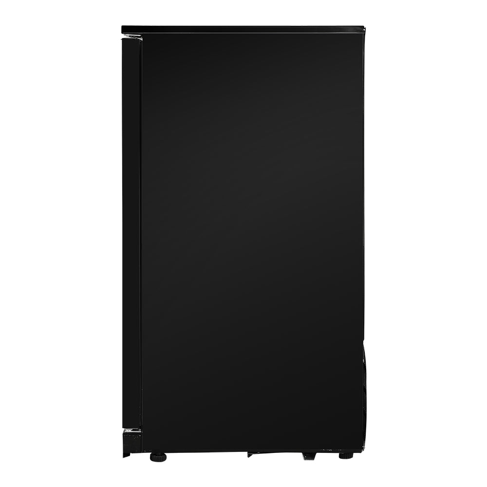 198L Bar Fridge Dual Glass Door W/Light Black