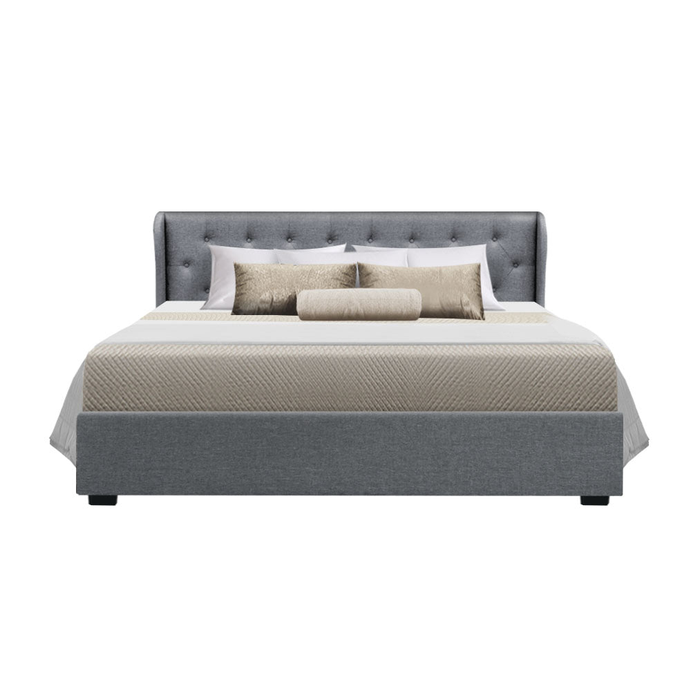 Bed Frame King Size Gas Lift Grey Issa
