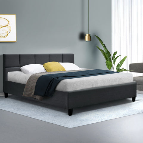 Bed Frame Queen Size Charcoal Tino