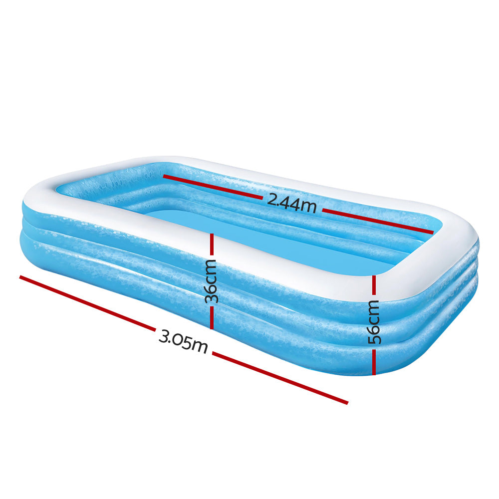 305X183X56Cm Inflatable Above Ground Swimming Pool 1161L