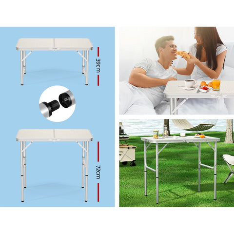 Folding Camping Table 90Cm Adjustable