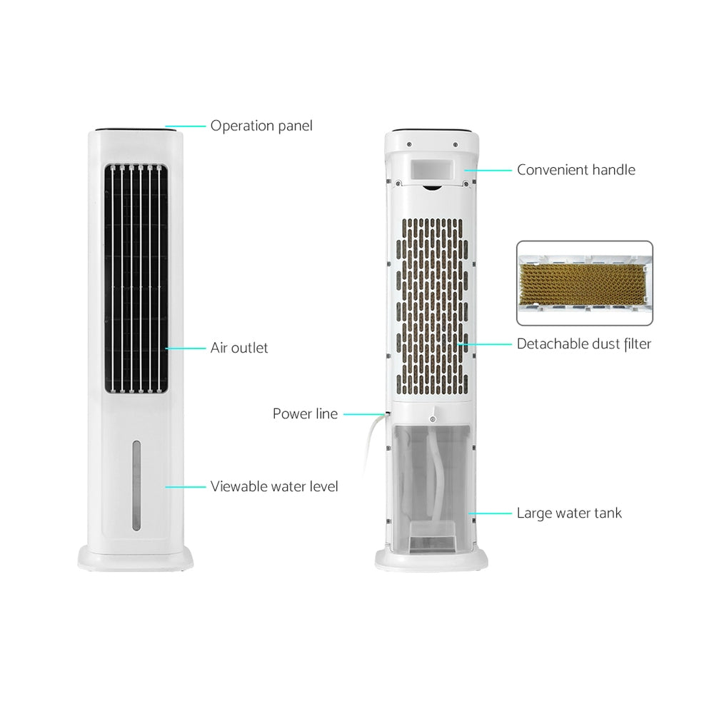 Tower Evaporative Air Cooler Conditioner Portable Cool Fan Humidifier 6L