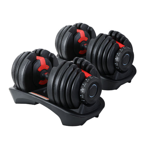 24Kg Dumbbells Adjustable Dumbbell Weight Plates Home Gym 2Pcs