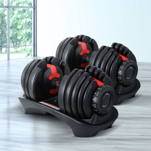 24Kg Dumbbells Adjustable Dumbbell Weight Plates Home Gym 2Pcs