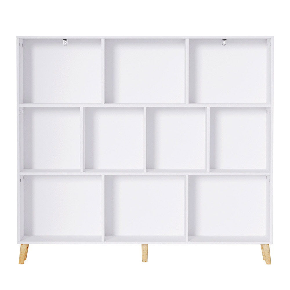 Bookshelf 3 Tiers 10 Cubes - Cora White