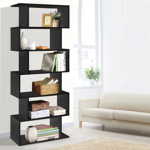 Bookshelf 6 Tiers - Riva Black