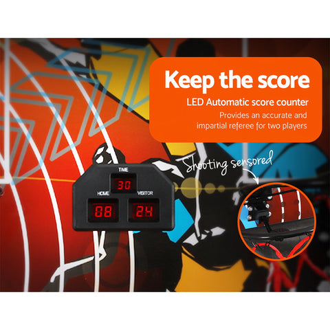Basketball Arcade Game - Electronic Scorer, 8 Games, Double Shoot, Black