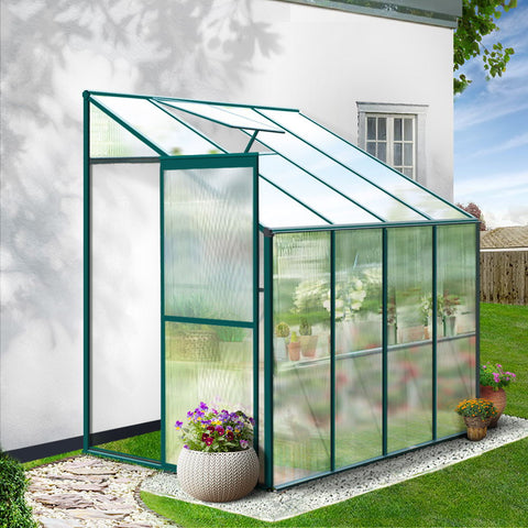 Greenhouse Lean-To Aluminium Polycarbonate Green House Garden Shed