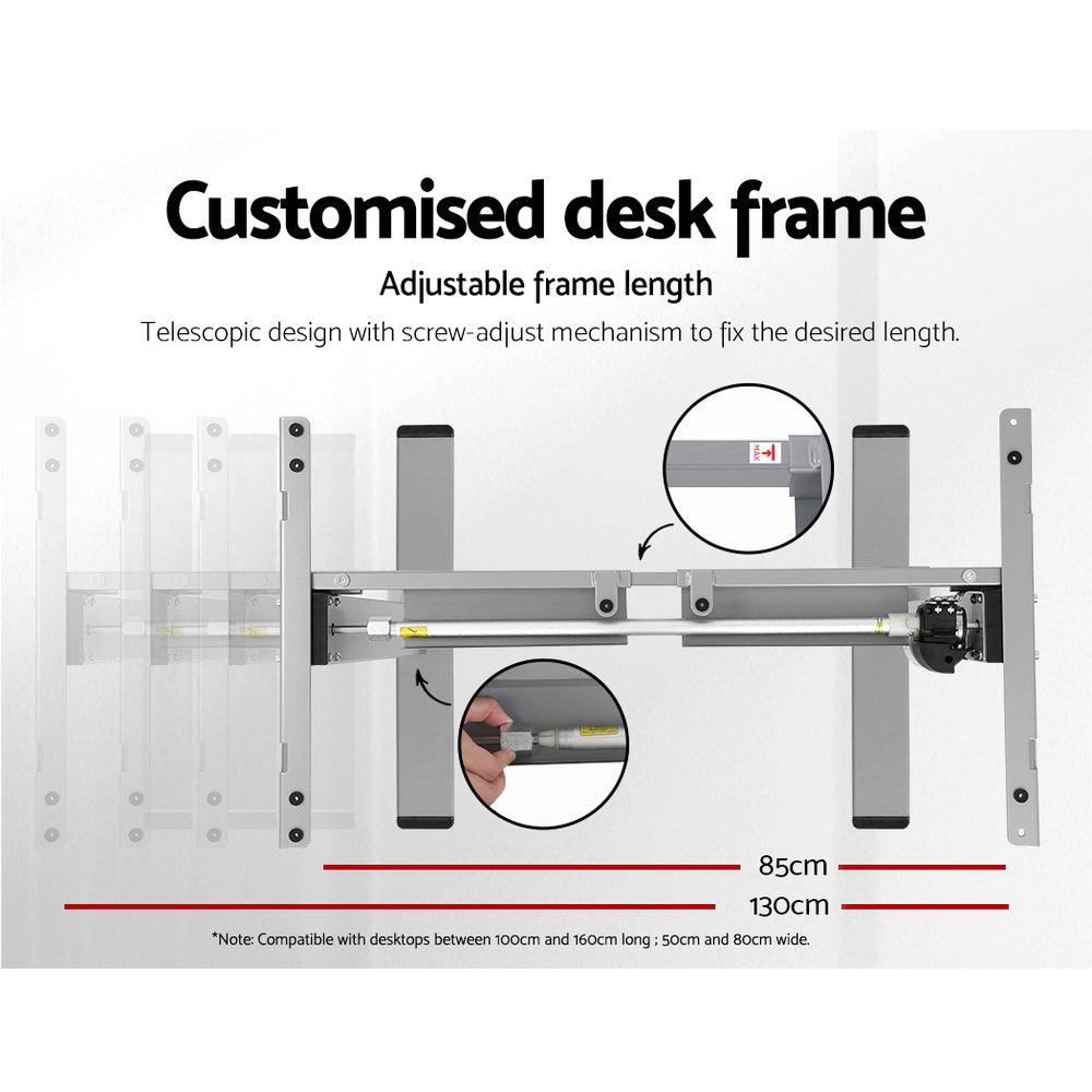 Standing Desk Frame Only Motorised Grey