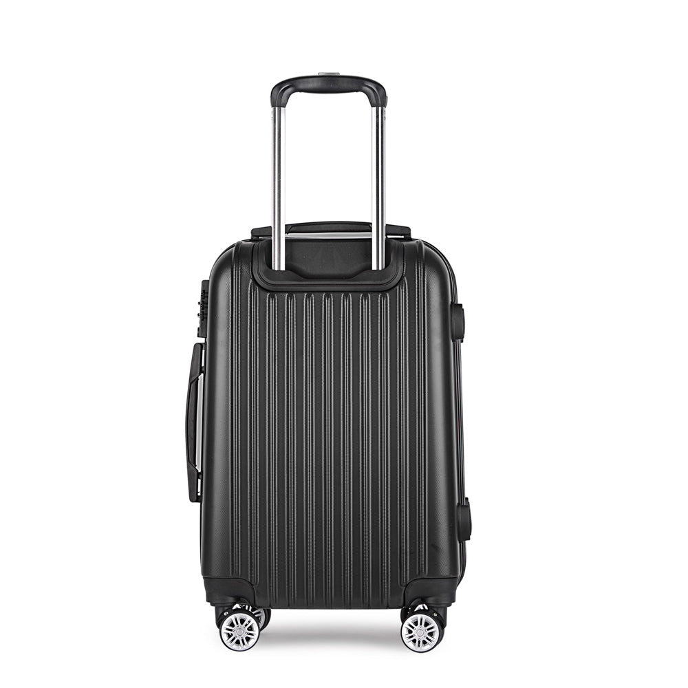 20" 55Cm Black Luggage Trolley Travel Set