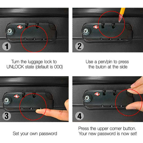 3pcs Luggage Set - TSA-Approved, Black Suitcases with Storage Organizer