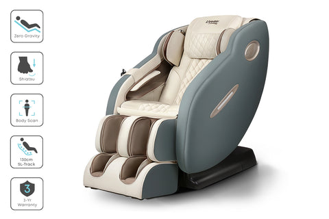 Massage Chair Electric Recliner Massager Grey Ozeni