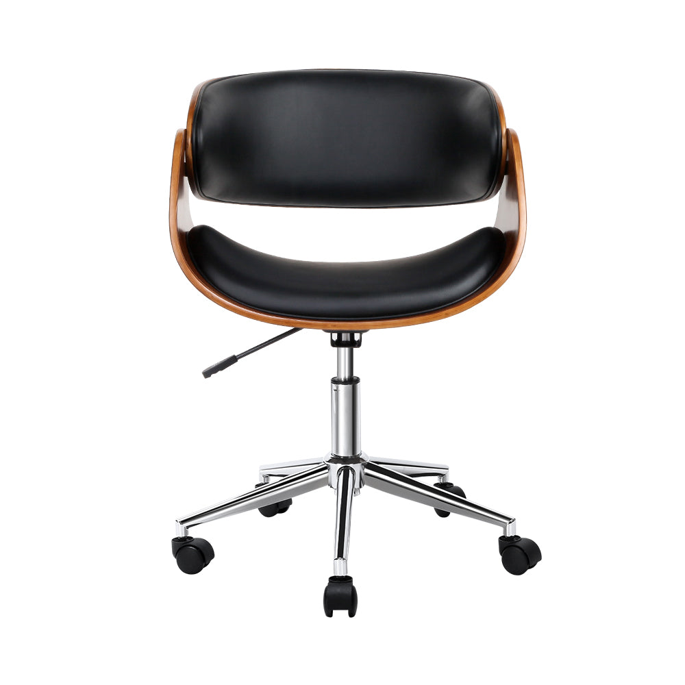 Wooden & PU Leather Office Desk Chair