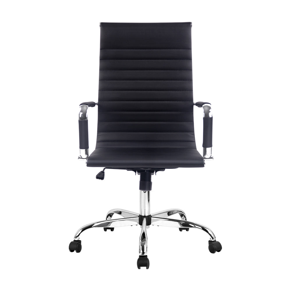 Office Chair Pu Leather High Back Black