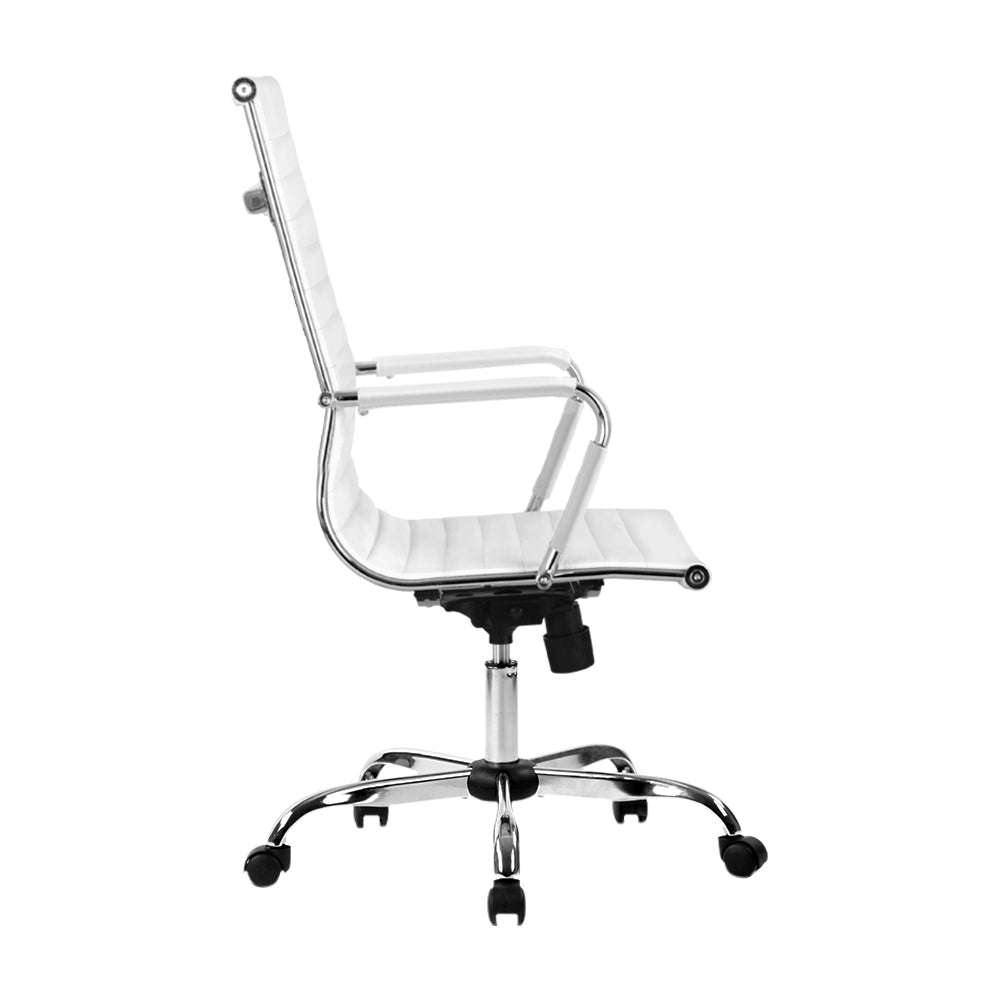 Office Chair Pu Leather High Back White