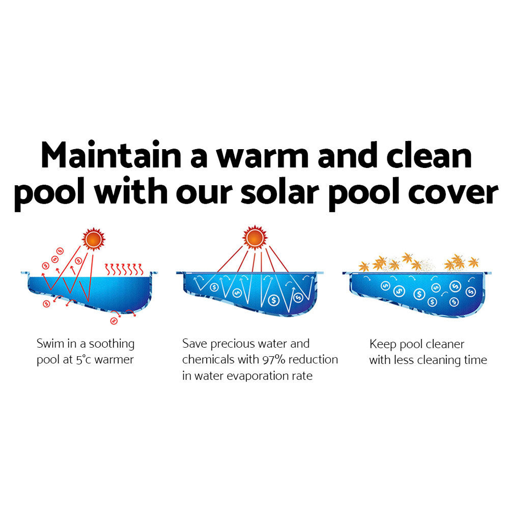 Pool Cover 8X4.2M 400 Micron Swimming Pool Solar Blanket Blue