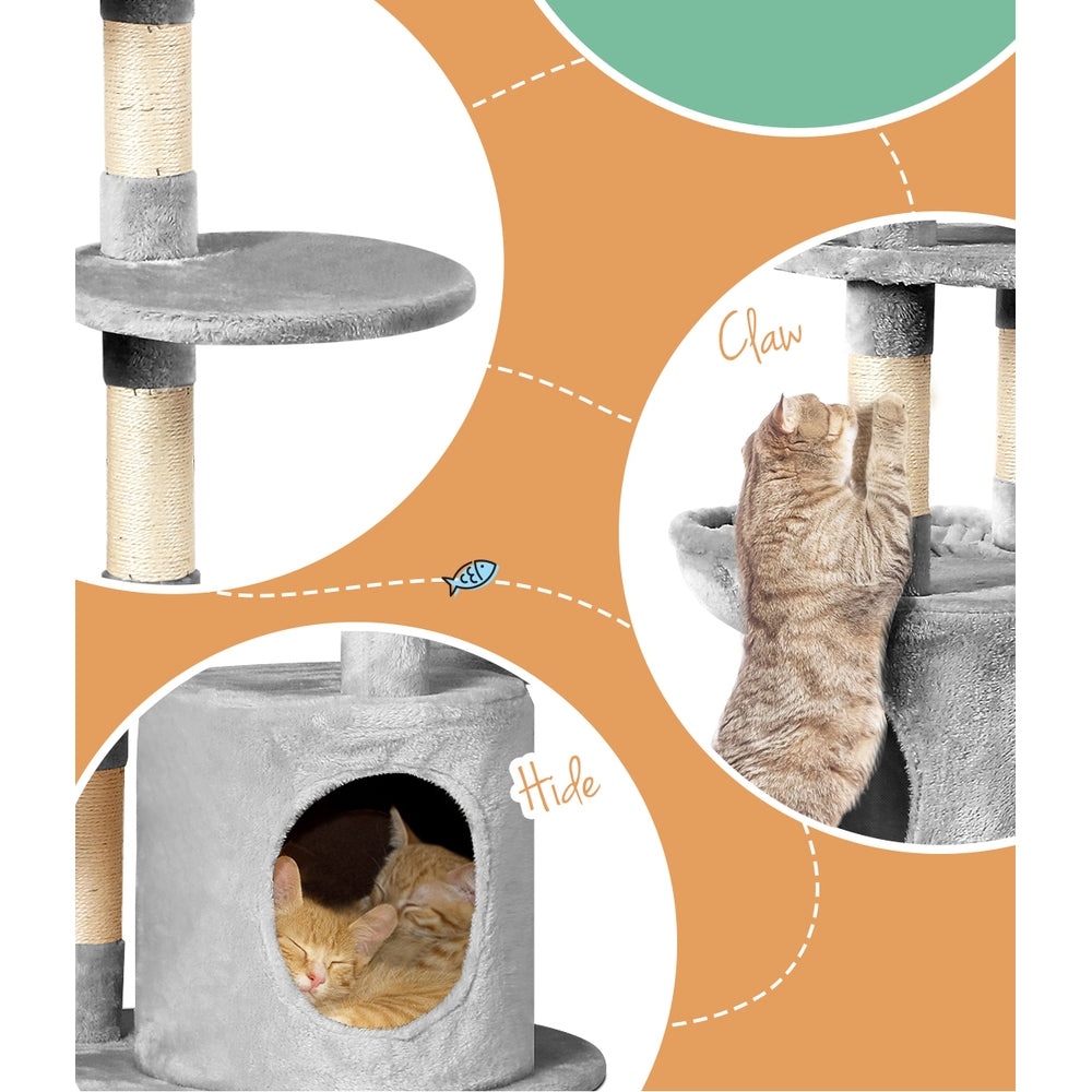 Cat Tree 123Cm Tower Scratching Post Scratcher Wood House Bed Toys