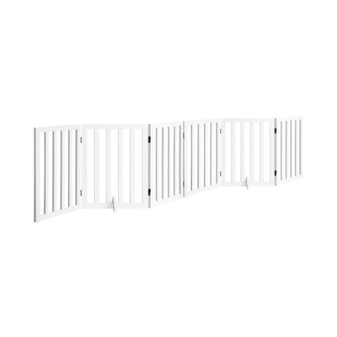 Wooden Pet Gate Dog Fence Safety Stair Barrier Security Door 6 Panels