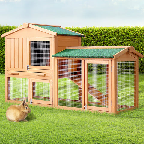Large Chicken Coop Rabbit Hutch 138X44X85Cm Outdoor Cage