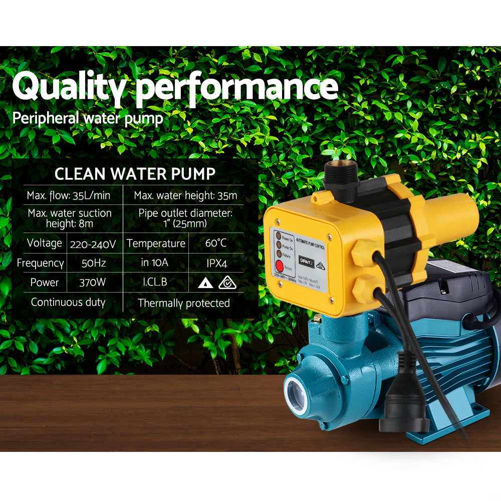 Peripheral Water Pump Garden Boiler Car Wash Electric Irrigation Qb60 Yellow