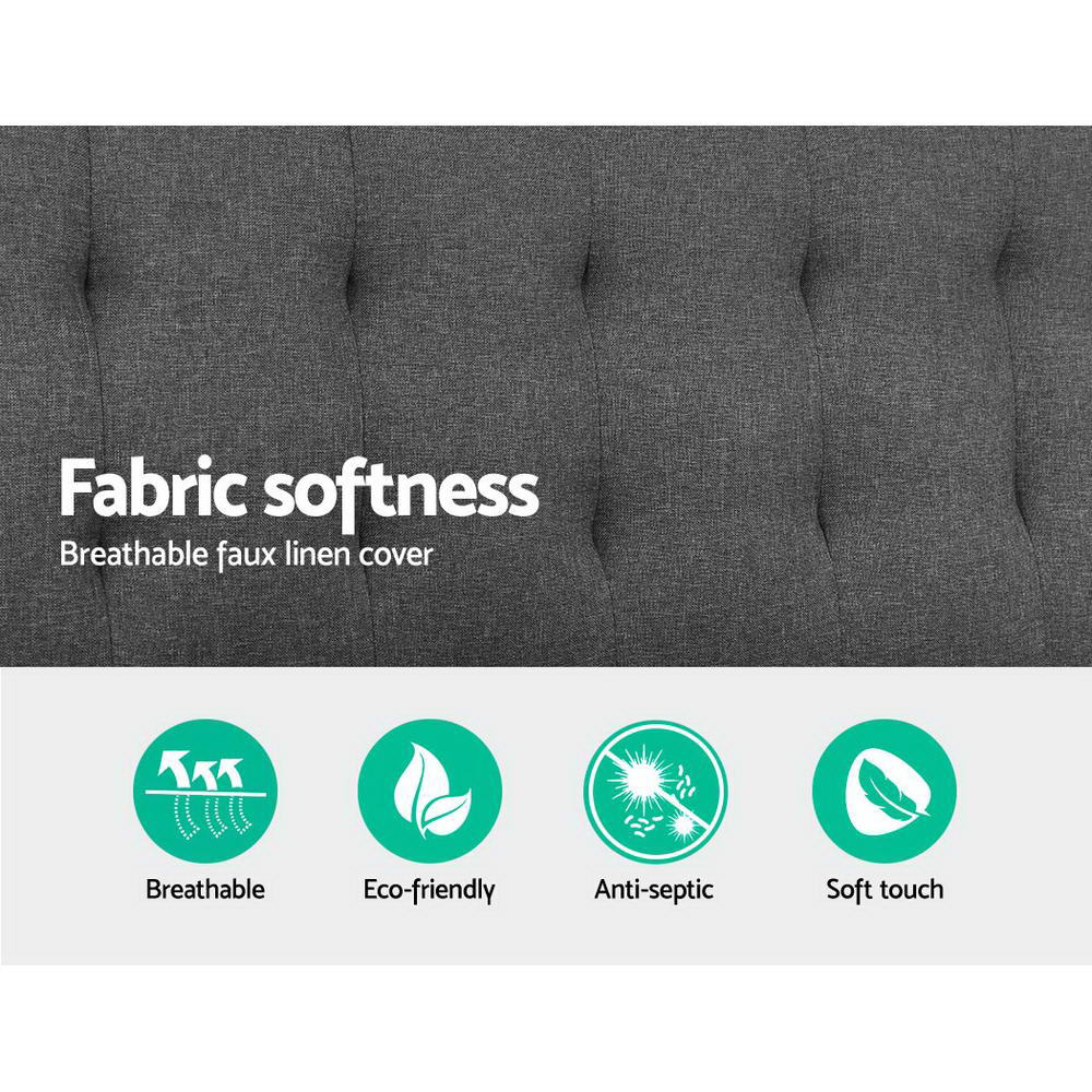 Recliner Single Sofa Bed Dark Grey Fabric