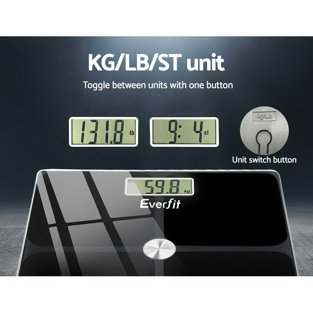 Body Fat Bathroom Scale Weighing Tracker Gym 180Kg