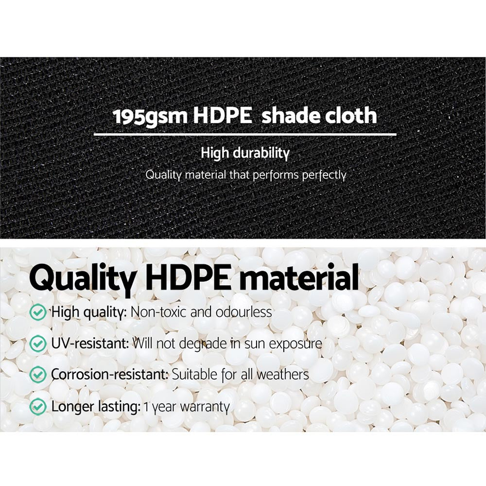 90% Shade Cloth 1.83X10M Shadecloth Sail Heavy Duty Black