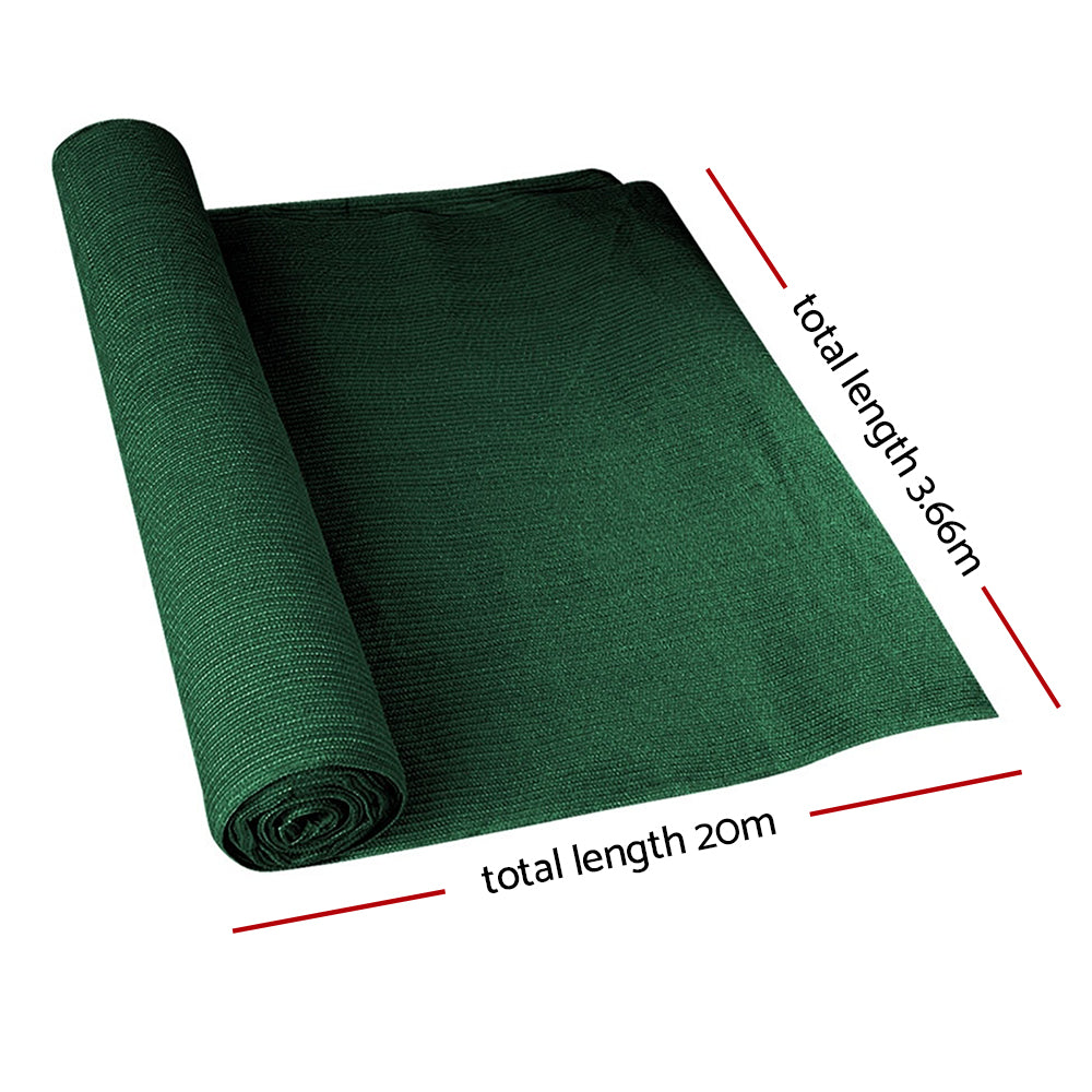 50% Shade Cloth 3.66X20M Shadecloth Sail Heavy Duty Green