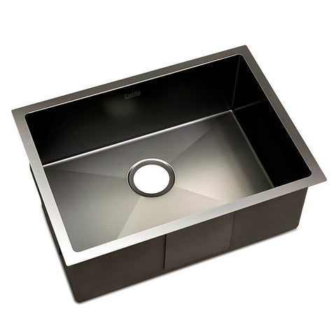 Kitchen Sink 60X45Cm Stainless Steel Basin Single Bowl Laundry Black