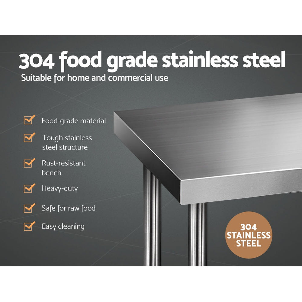 Chic 1829X610Mm Stainless Steel Kitchen Bench