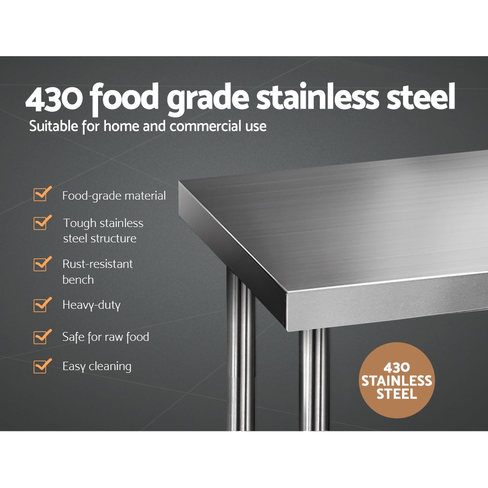 1524X610Mm Stainless Steel Kitchen Bench
