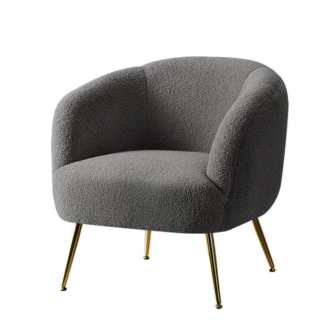 Armchair Lounge Chair Armchairs Sherpa Boucle Charcoal