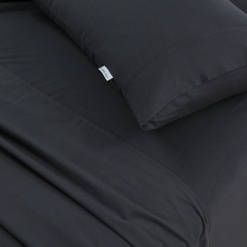 100% Egyptian Cotton Vintage Washed 500Tc Charcoal Queen Bed Sheets Set