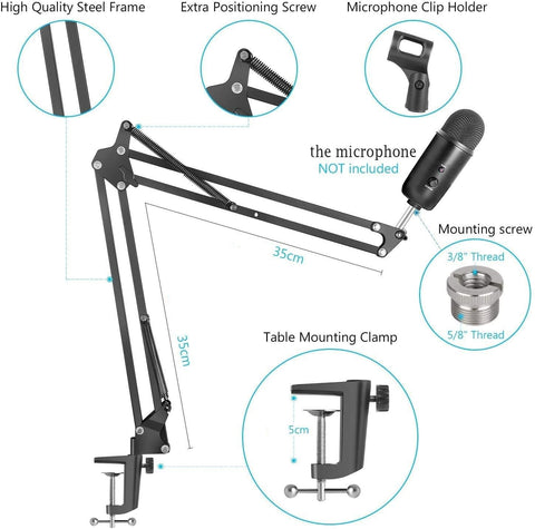 Broadcasting Microphone Stand: Screw Adapter, Windscreen Filter