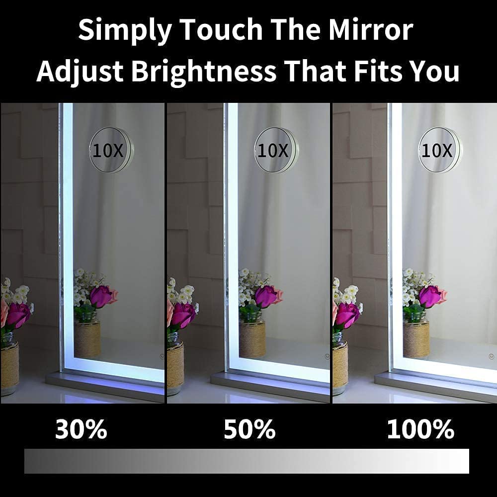 10X Magnification Mirror With Dimmable Light (71 X 57 Cm,)