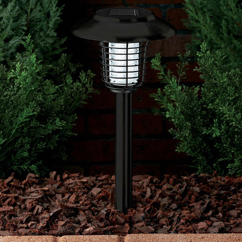Lenoxx Wireless Solar-Powered Mosquito Killer Lamp (2-Piece, Black)