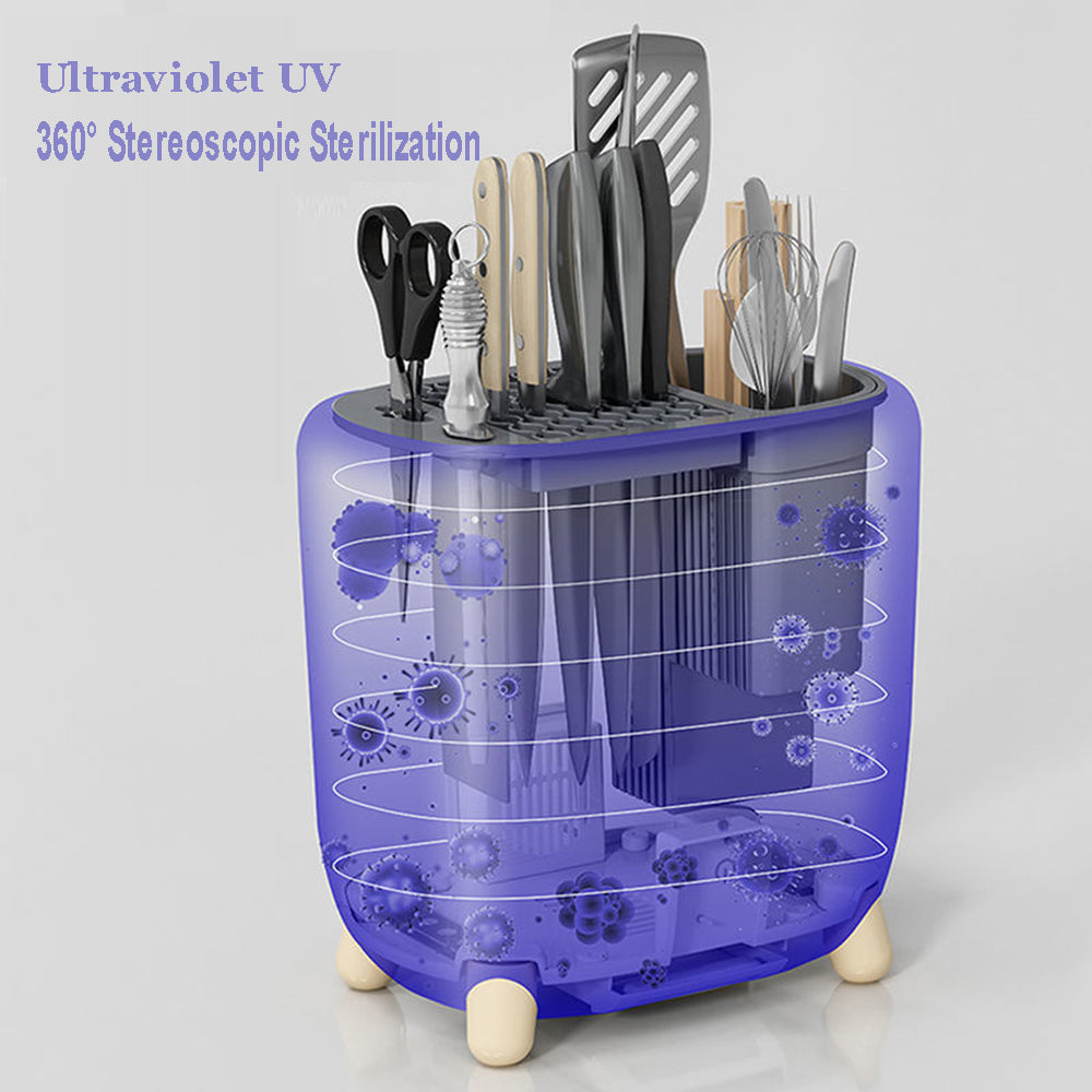 Knife Chopsticks UV Sterilization Rack Holder Storage Kitchen