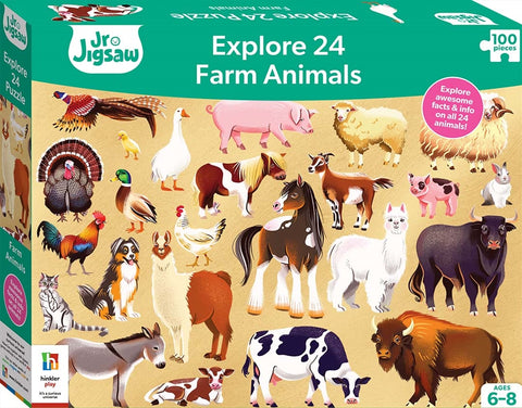 Jigsaw Explore 24: Farm Animals 100 Piece Puzzle