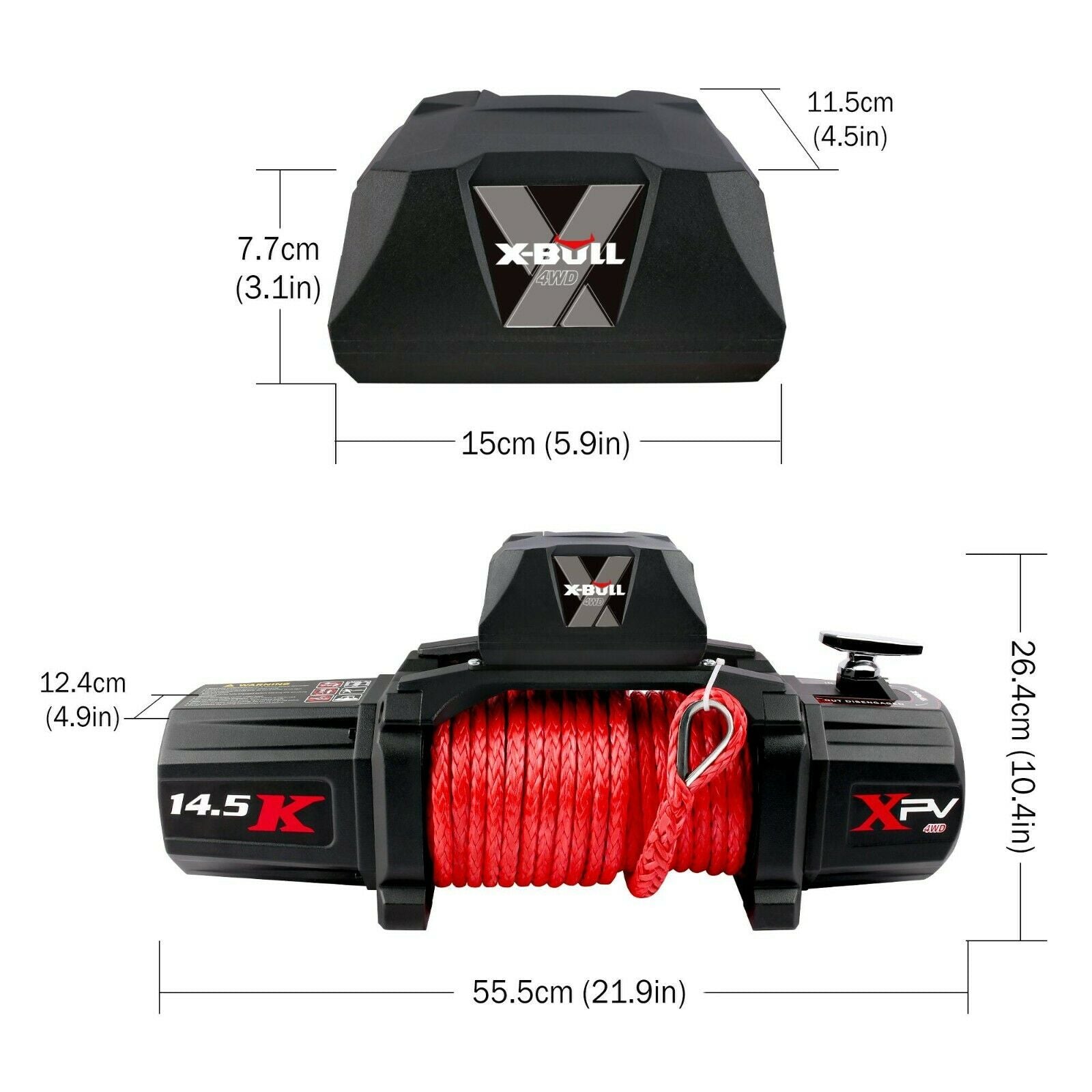 Wireless 12V Synthetic Rope Electric Winch 14500Lb 4X4 Boat