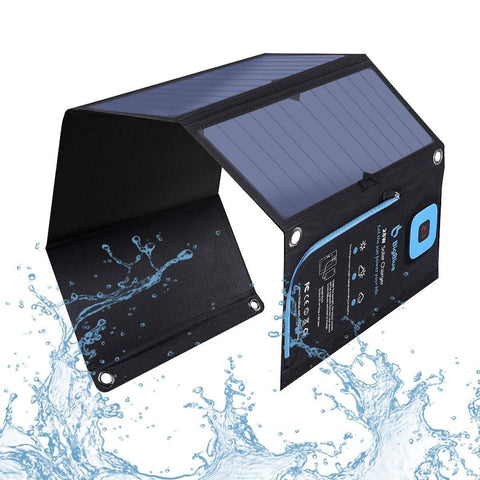 Portable 28W Sunpower Solar Panel 2 Usb Ports With Digital Ammeter