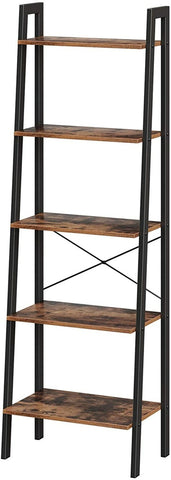 Ladder Shelf 5-Tier Rustic Brown Lls45X