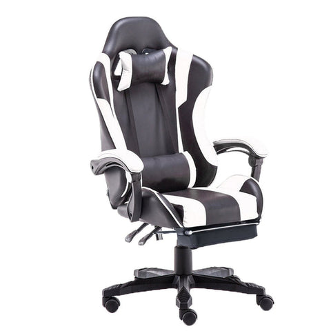 Gaming Chair Executive Racer Recliner - Large, Black/White