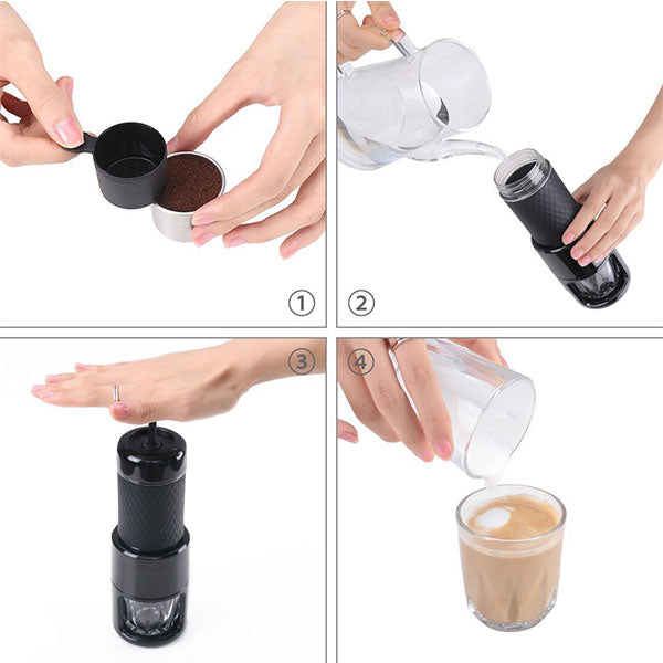 Coffee Maker Portable Espresso Quick Cold Brew Manual Coffee Maker- Black