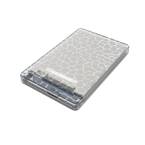 Compact Tool-Free 2.5'' Sata To Usb 3.0 Hdd/Ssd Enclosure Transparent Clear