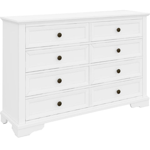 Dresser 8 Chest Of Drawers Bedroom Acacia Timber Storage Cabinet - White
