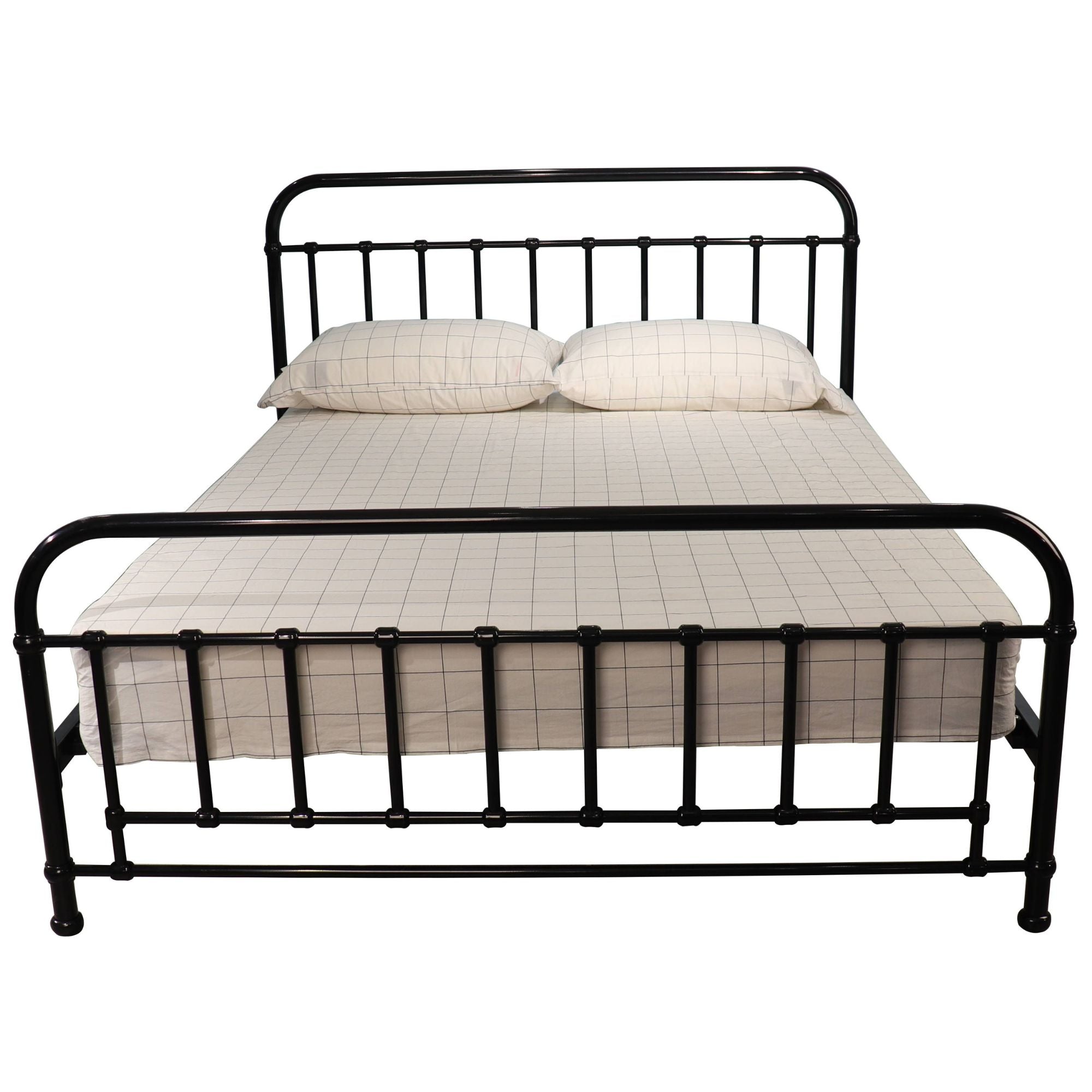 Queen Bed Size Metal Frame Platform Mattress Base - Black