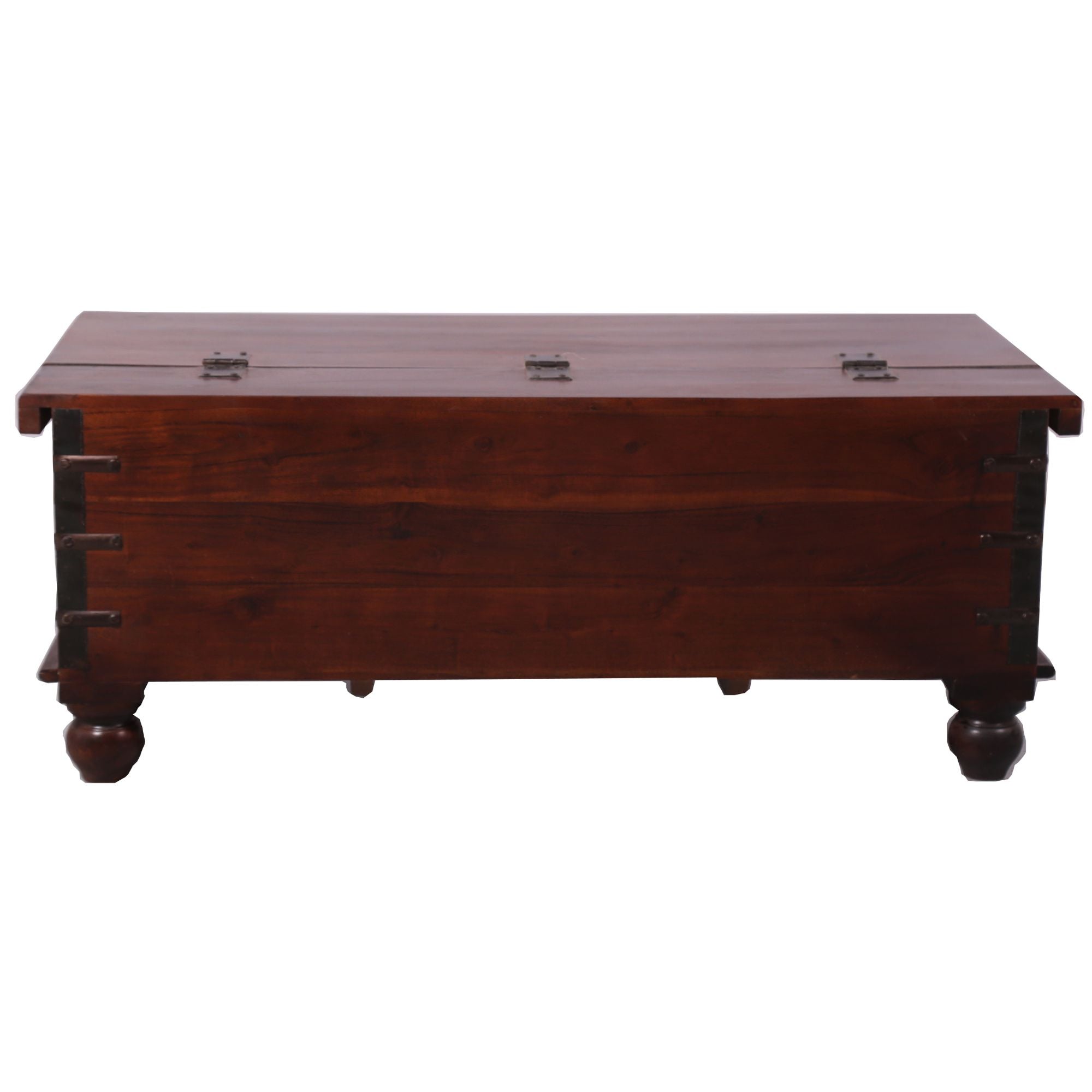 Coffee Table Antique Handcrafted Solid Mango Wood Storage Trunk Chest Box